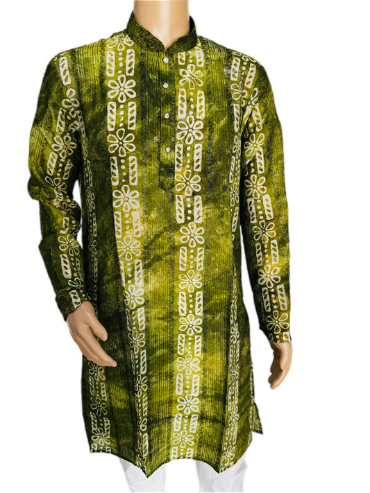The Breezy Batik - Sage Ripple Kurta Set