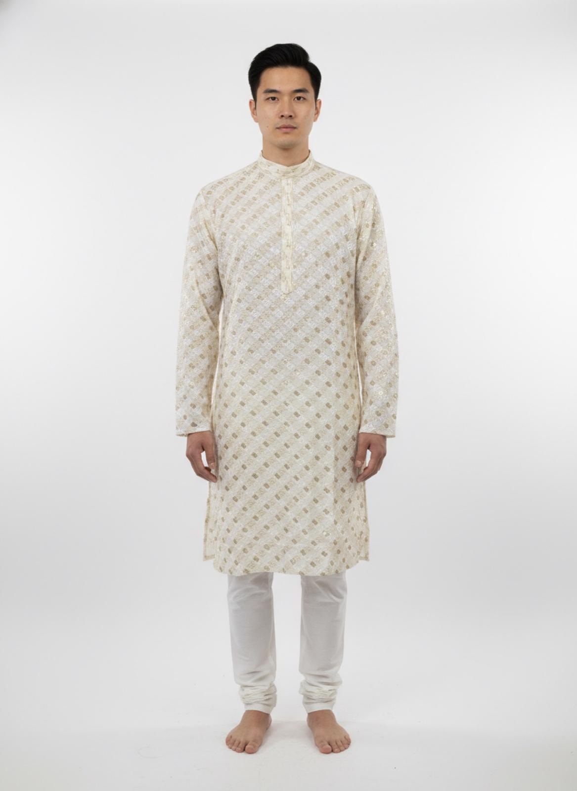 The Serene Sequin – Cream Ivory Kurta Set
