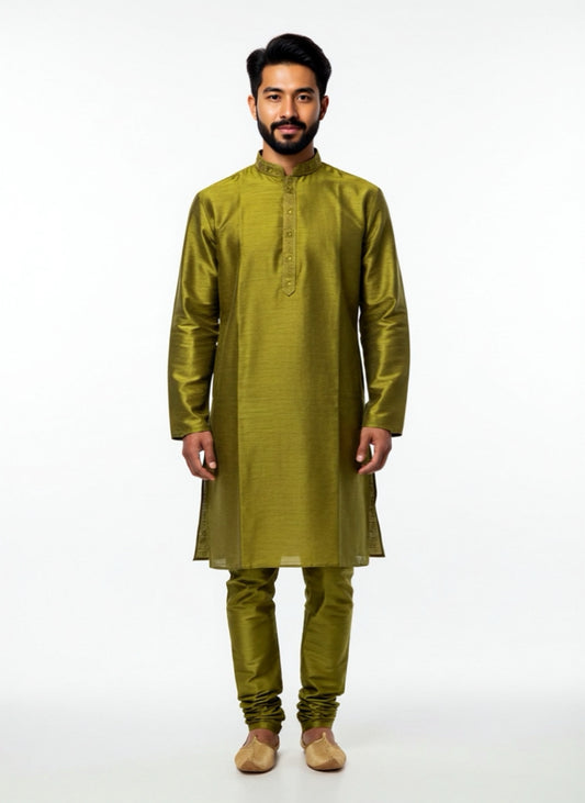 Silk Radiance – Emerald Forest Kurta Set
