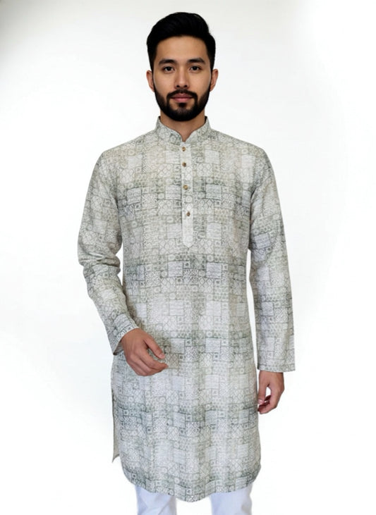 The Silver Slate Mosaic – Cotton Blend Kurta Set