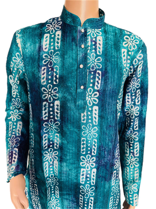The Breezy Batik - Ocean Teal Kurta  Set