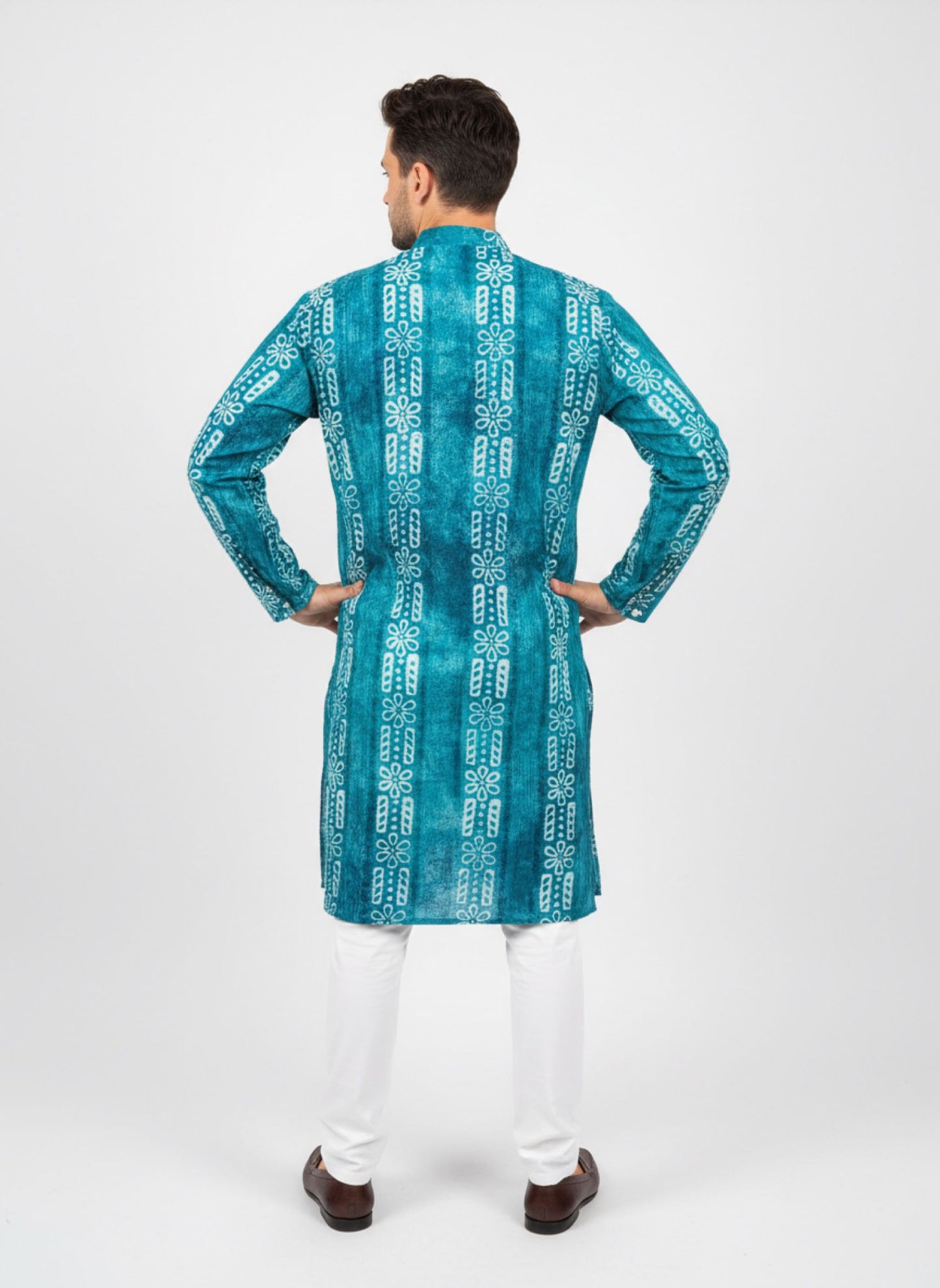 The Breezy Batik - Ocean Teal Kurta  Set