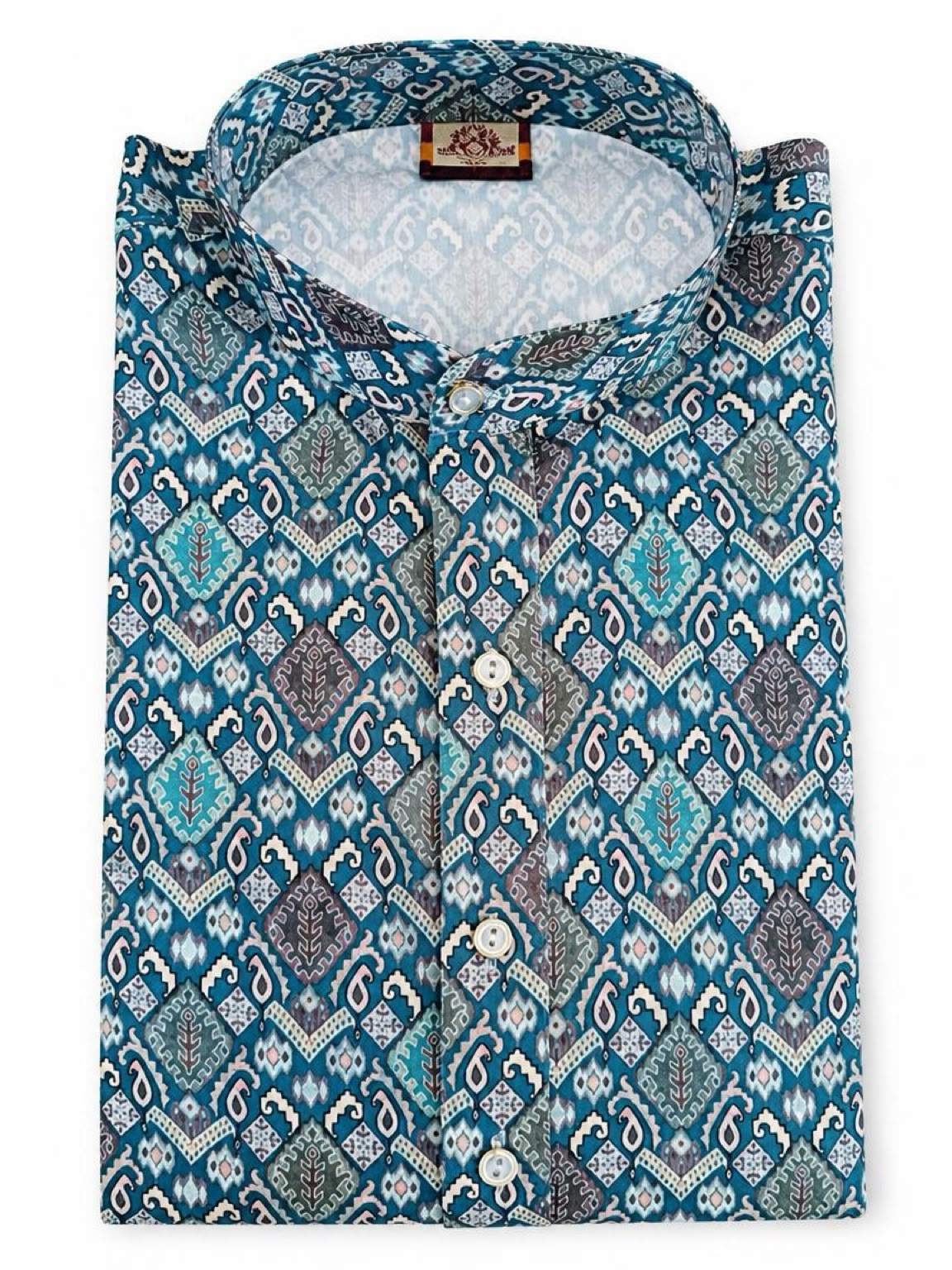 Men's Digital Print Cotton Kurta Set - Blue