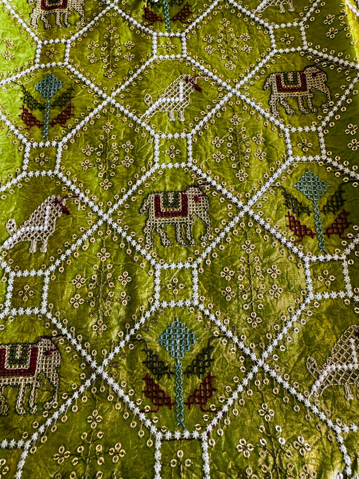 Men's Embroidered Indo-Western Kurta Set - Green