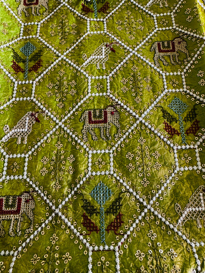 Men's Embroidered Indo-Western Kurta Set - Green