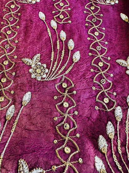 Men's Embroidered Indo-Western Kurta Set - Magenta