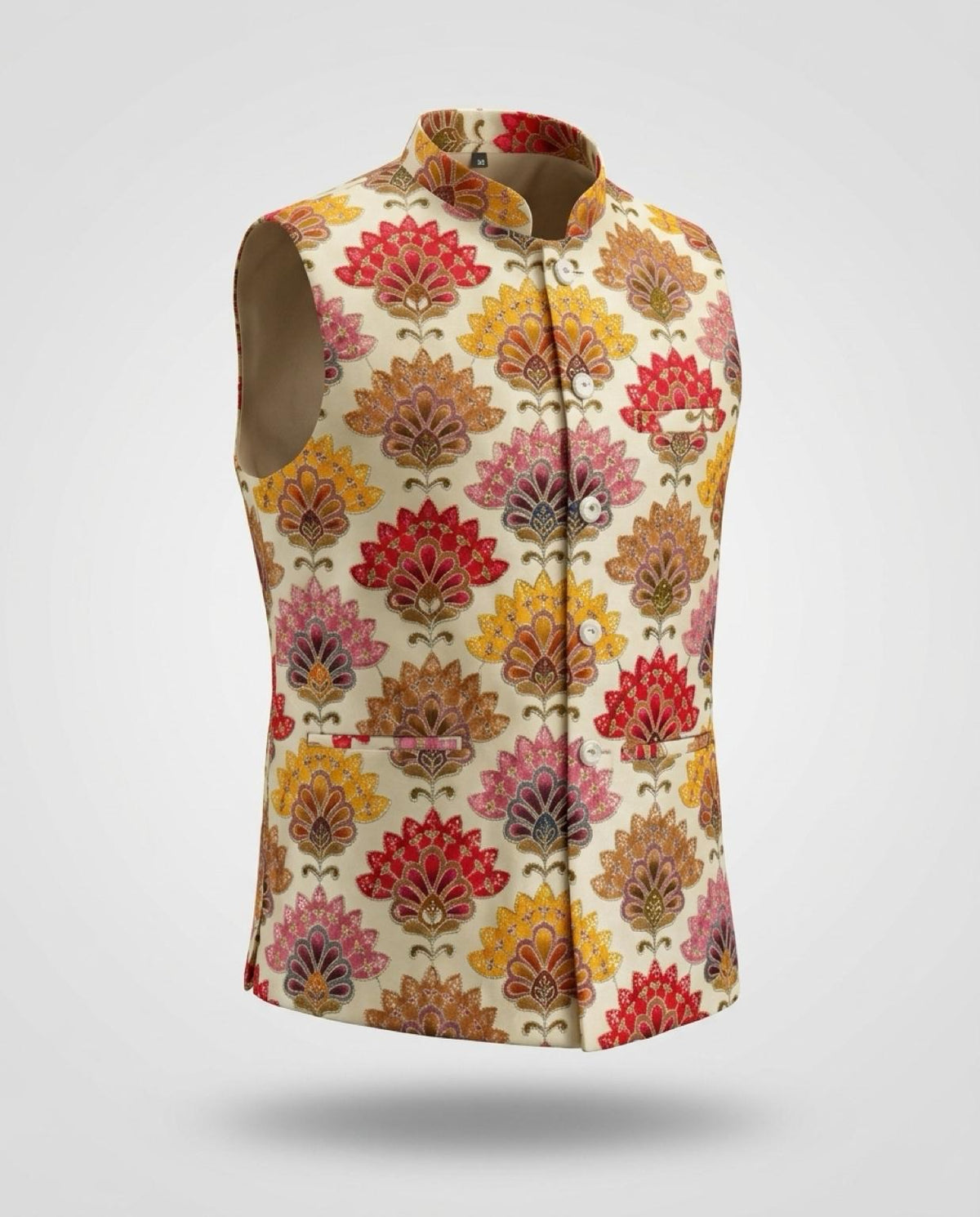 Men's Sequins Koti Jacket - Cream