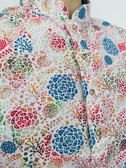 The Azure Plume – Cotton Blend Artisanal Kurta Set