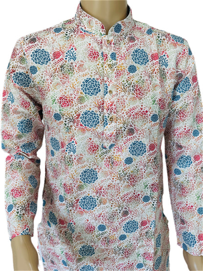 The Azure Plume – Cotton Blend Artisanal Kurta Set