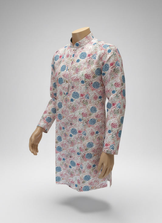 The Azure Plume – Cotton Blend Artisanal Kurta Set
