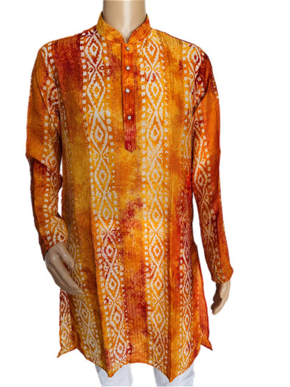 The Breezy Batik - Saffron Sunset Kurta  Set