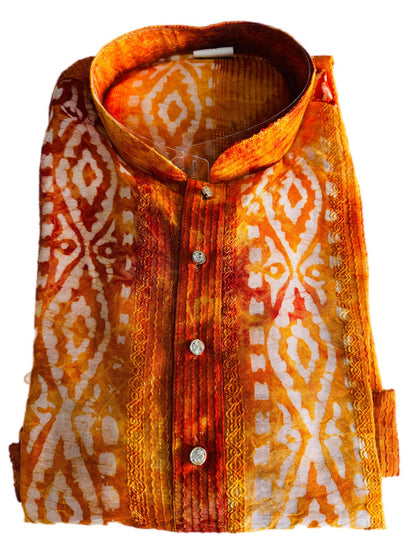 The Breezy Batik - Saffron Sunset Kurta  Set