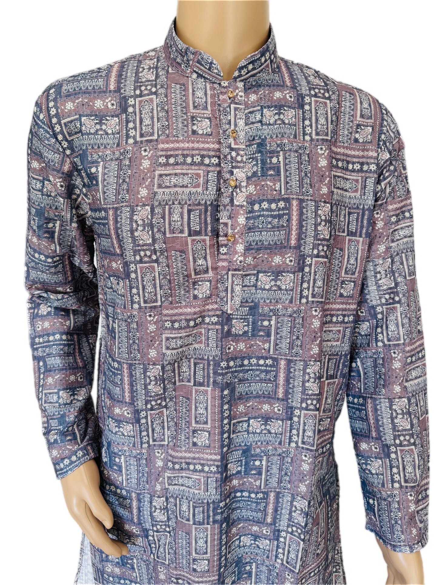 The Graphite Grid – Jacquard Cotton Blend Kurta Set