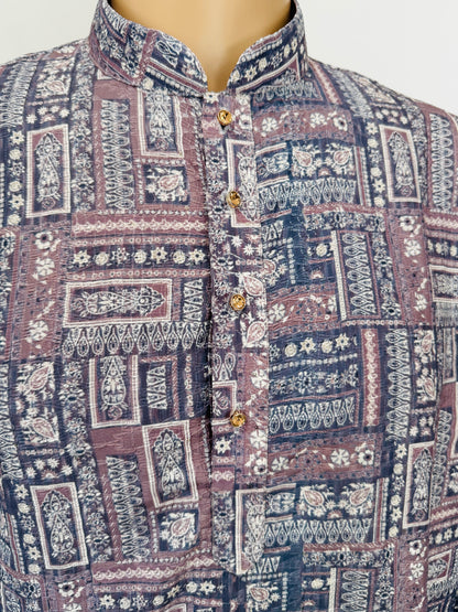 The Graphite Grid – Jacquard Cotton Blend Kurta Set