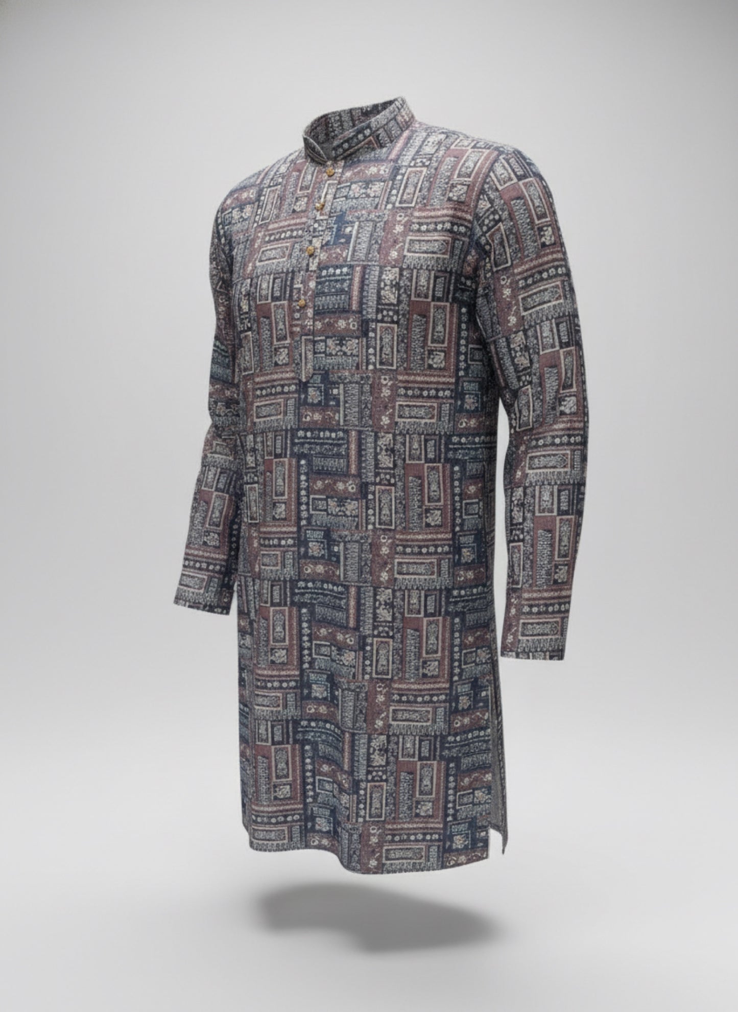 The Graphite Grid – Jacquard Cotton Blend Kurta Set