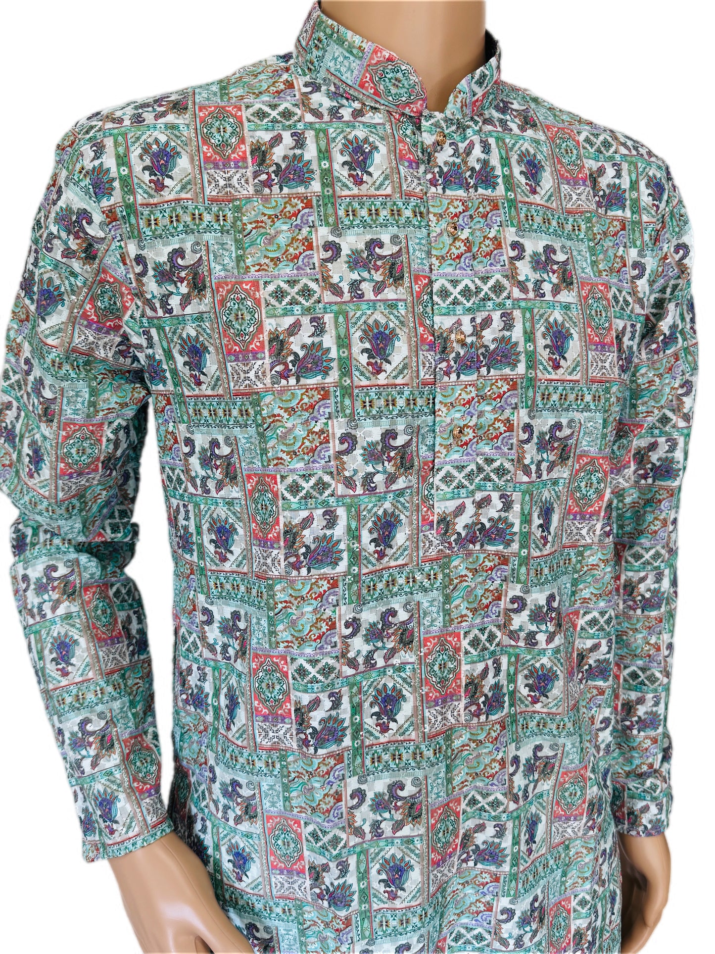 The Heritage Lattice – Cotton Blend Kurta Set