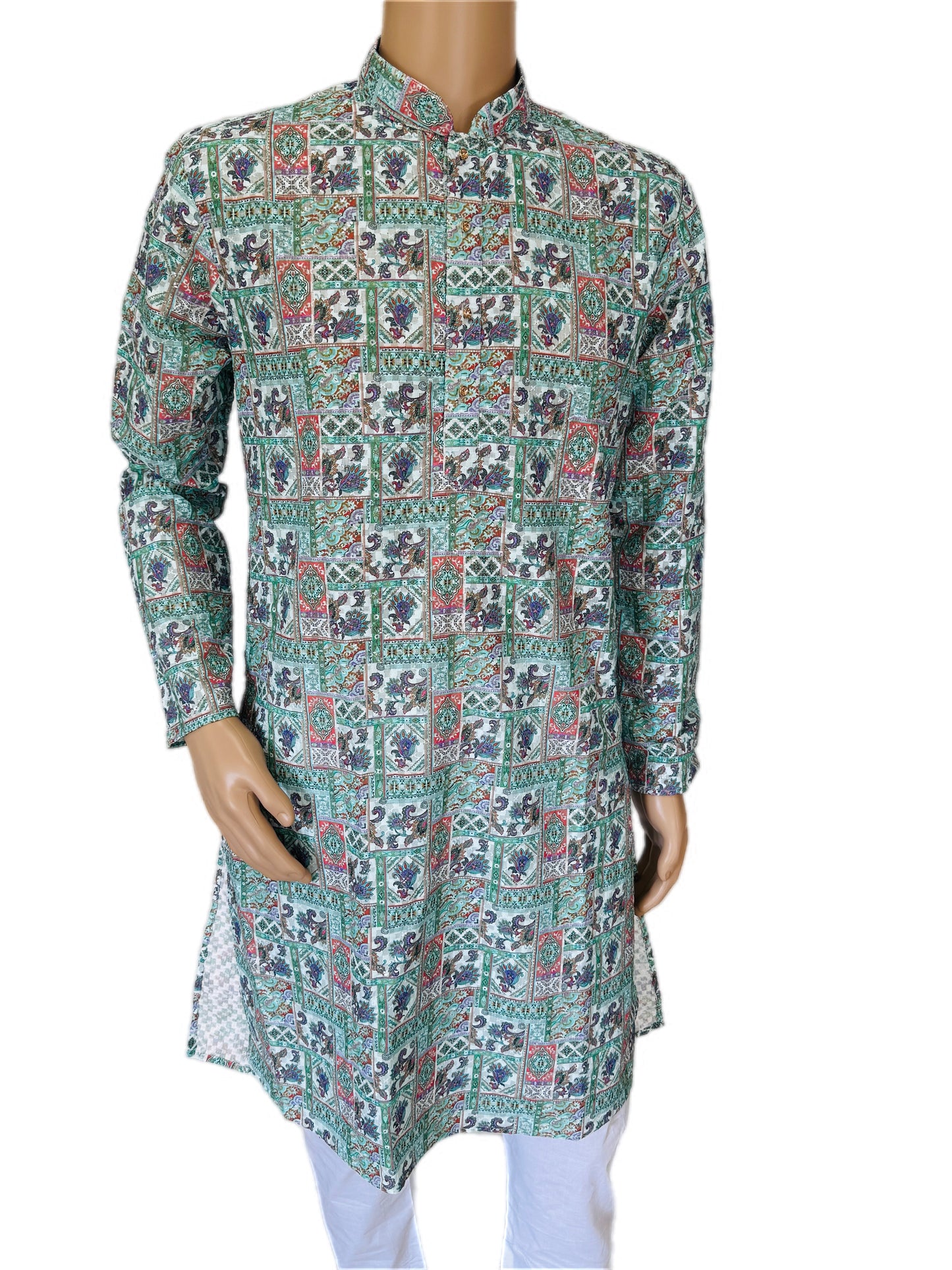 The Heritage Lattice – Cotton Blend Kurta Set