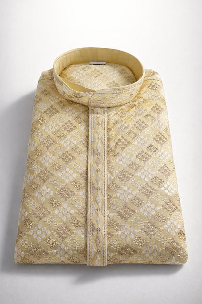 The Serene Sequin – Festive Yellow Kurta Set