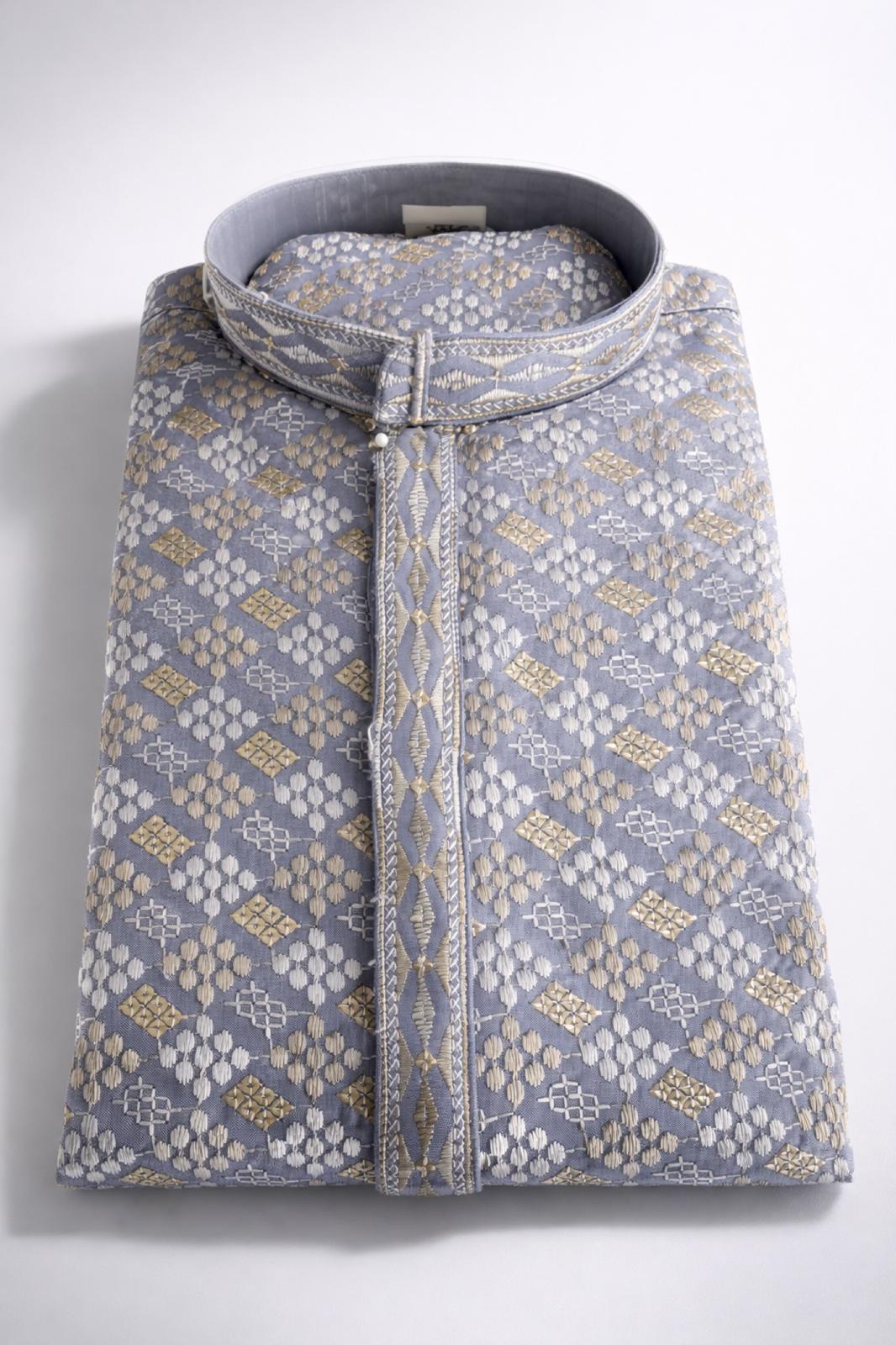 The Serene Sequin – Slate Grey Kurta Set