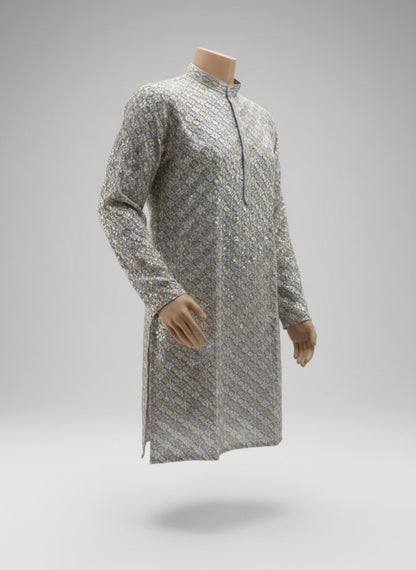 The Serene Sequin – Slate Grey Kurta Set