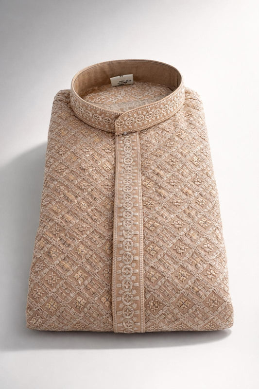 The Serene Sequin – Toffee Brown Kurta Set