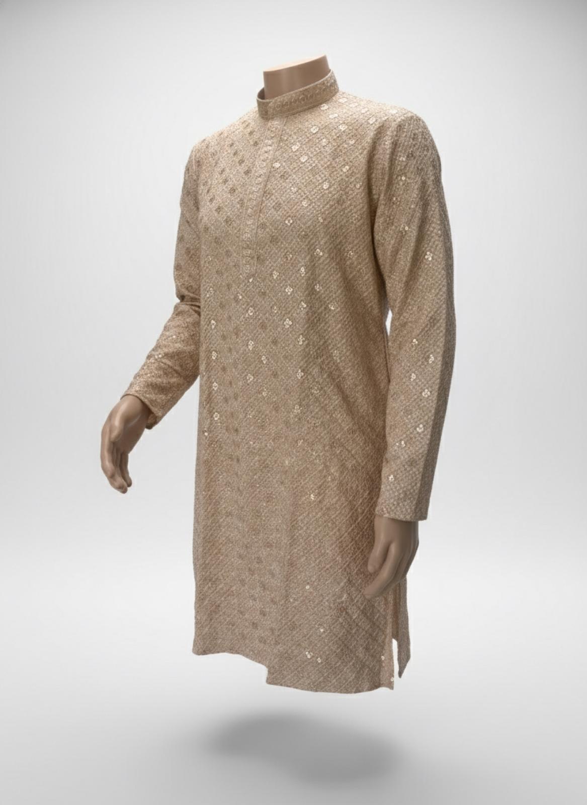 The Serene Sequin – Toffee Brown Kurta Set