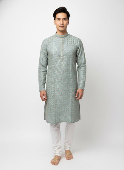 The Serene Sequin – Sage Green Kurta & Pyjama Set