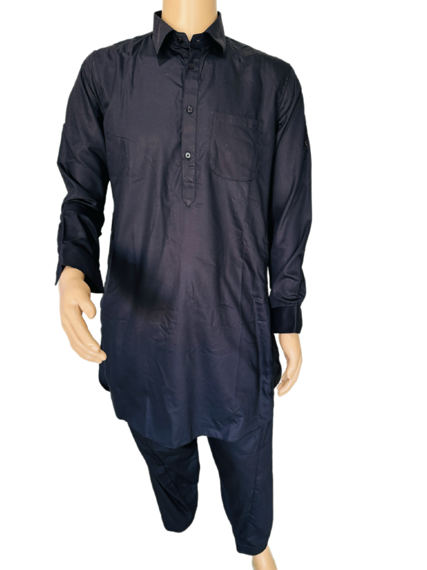The Classic Pathani Suit – Midnight Black