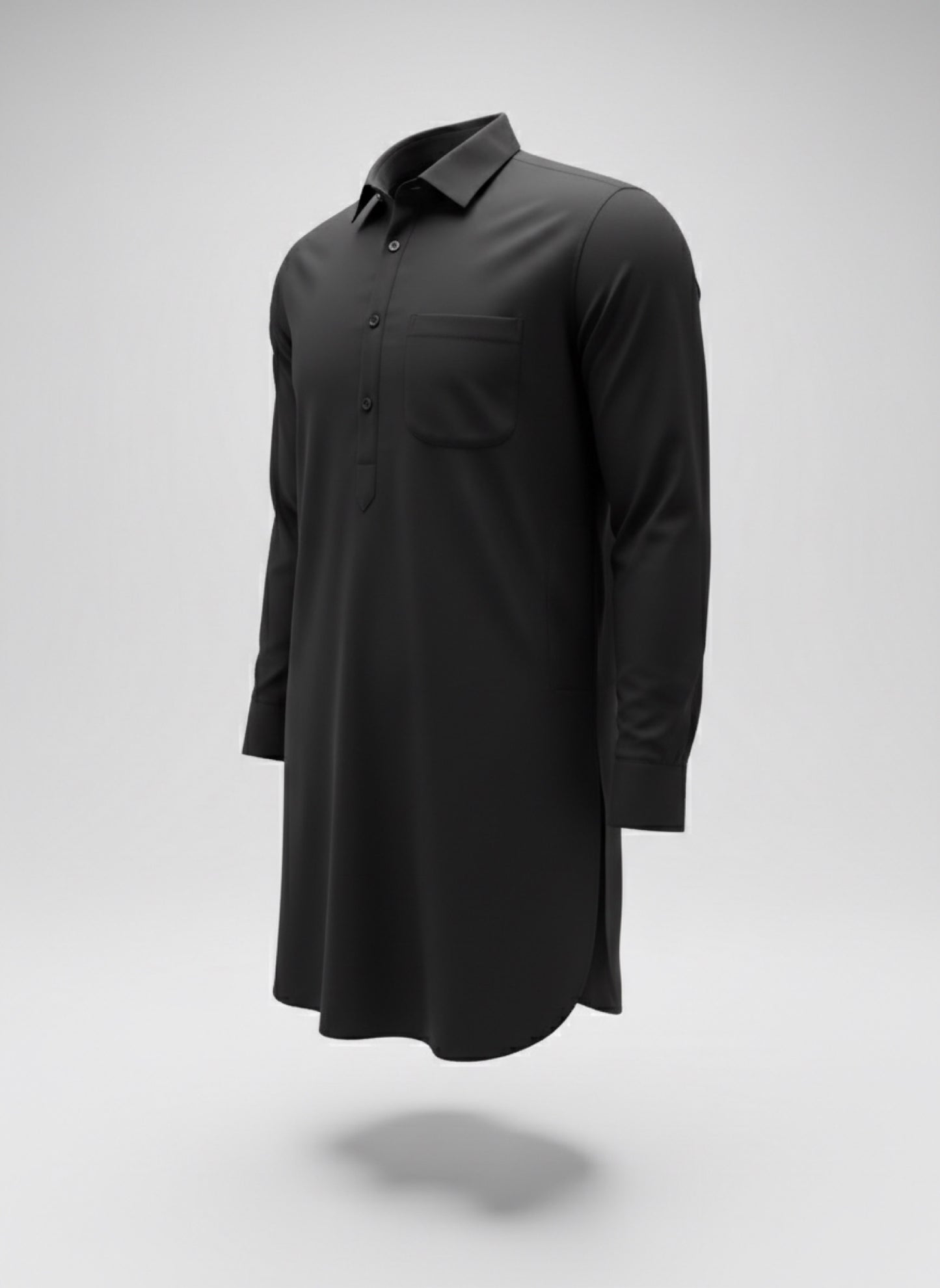 The Classic Pathani Suit – Midnight Black