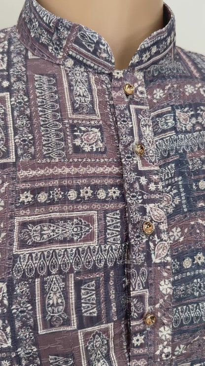 The Graphite Grid – Jacquard Cotton Blend Kurta Set