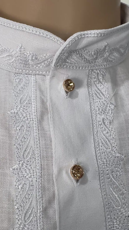 The Zen Minimalist – Pristine White Cotton Kurta Set