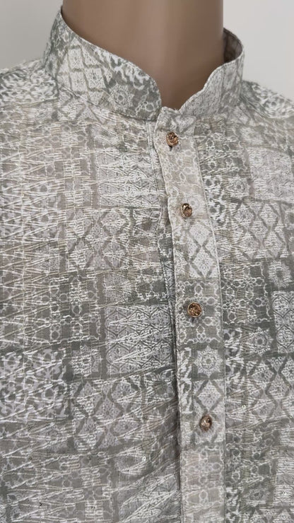 The Silver Slate Mosaic – Cotton Blend Kurta Set