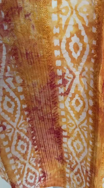 The Breezy Batik - Saffron Sunset Kurta  Set