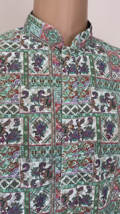 The Heritage Lattice – Cotton Blend Kurta Set