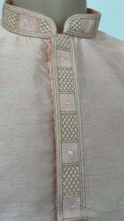 Silk Radiance – Saffron Glow Kurta Set