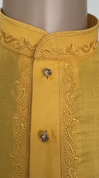 The Zen Minimalist Sunshine Yellow Cotton Kurta Set