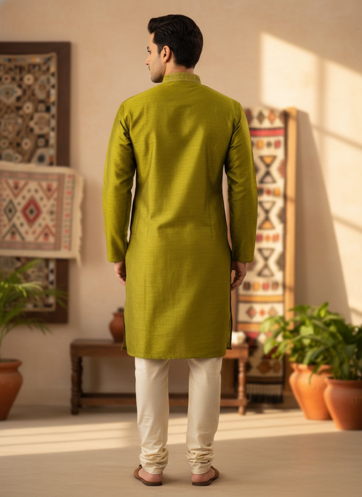 Silk Radiance – Emerald Forest Kurta Set