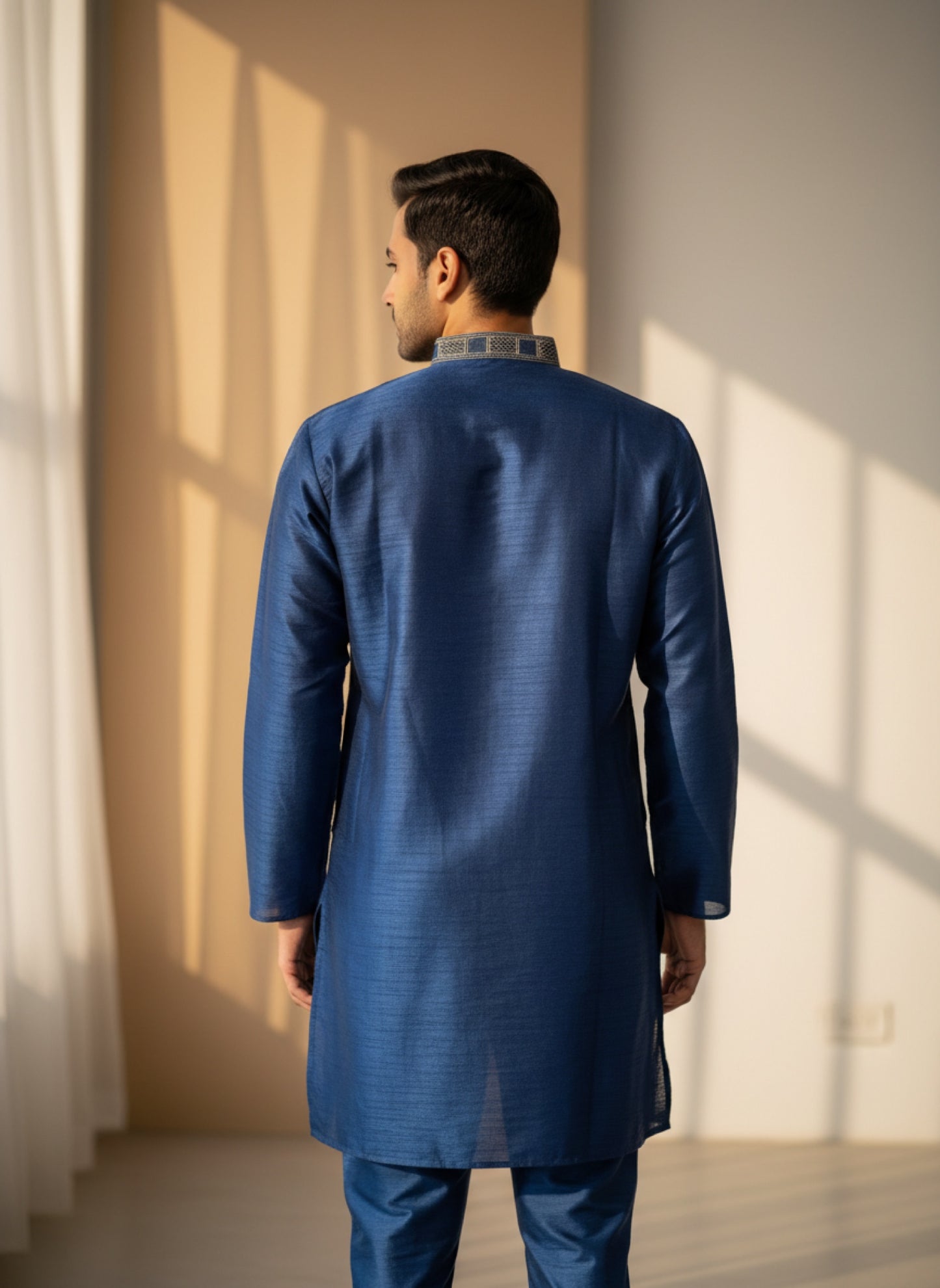Silk Radiance – Midnight Navy Kurta Set