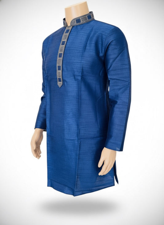Silk Radiance – Midnight Navy Kurta Set