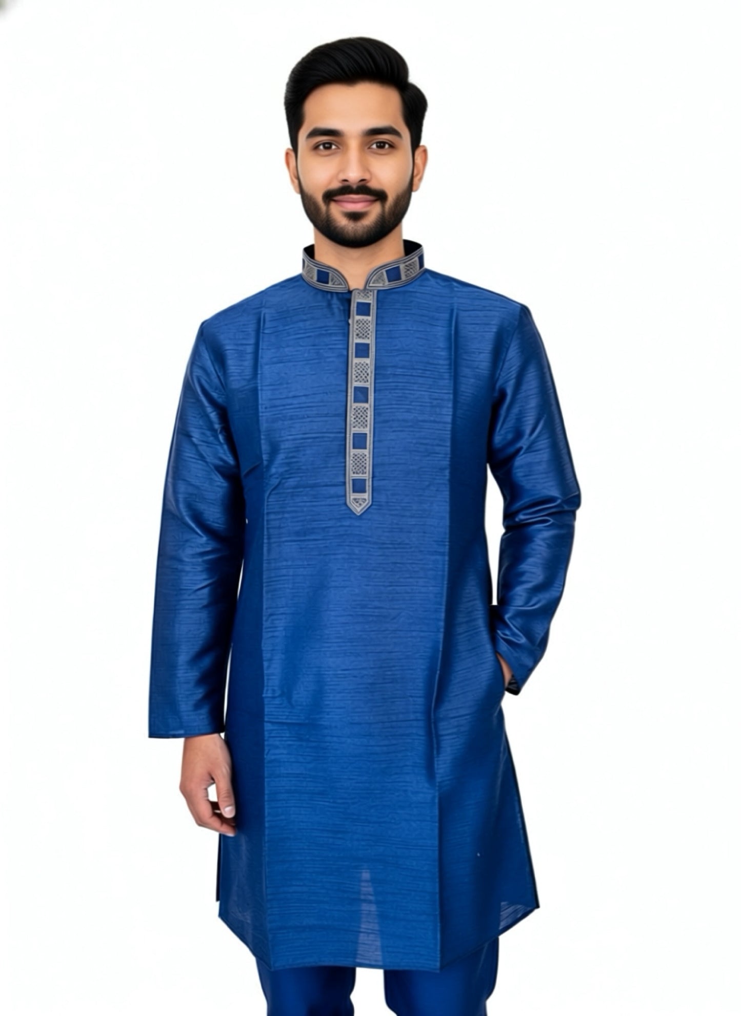 Silk Radiance – Midnight Navy Kurta Set