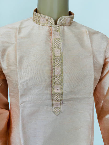 Silk Radiance – Saffron Glow Kurta Set