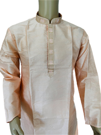 Silk Radiance – Saffron Glow Kurta Set