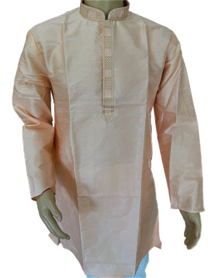 Silk Radiance – Saffron Glow Kurta Set