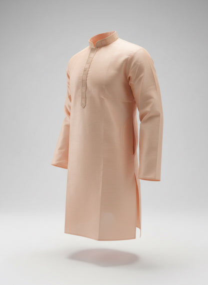 Silk Radiance – Saffron Glow Kurta Set