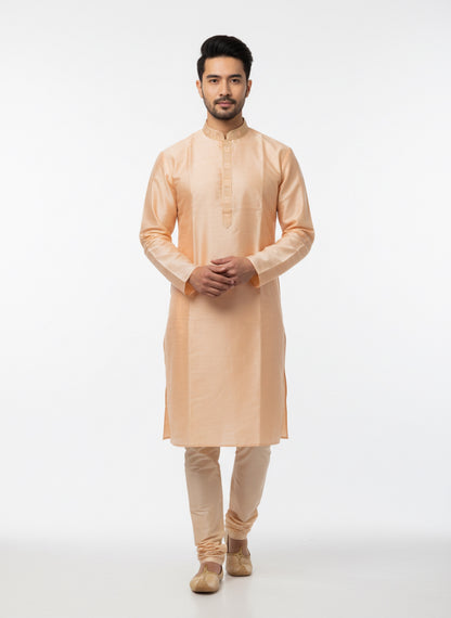 Silk Radiance – Saffron Glow Kurta Set
