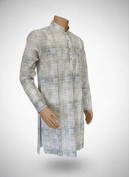 The Silver Slate Mosaic – Cotton Blend Kurta Set