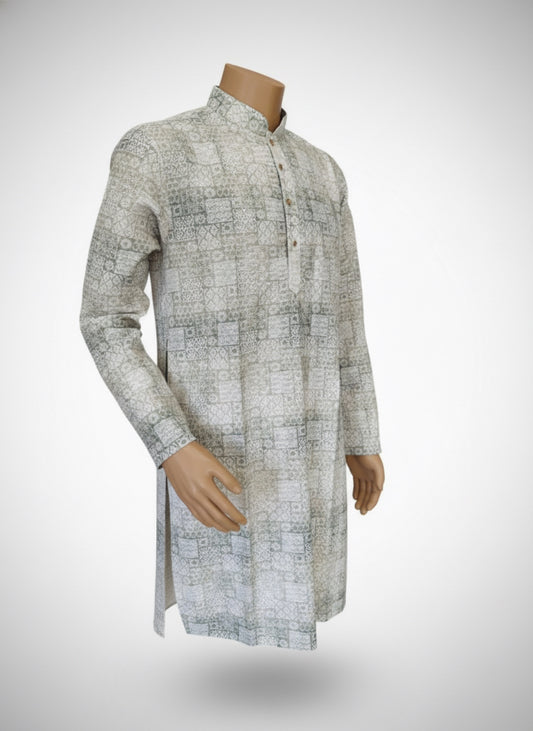 The Silver Slate Mosaic – Cotton Blend Kurta Set