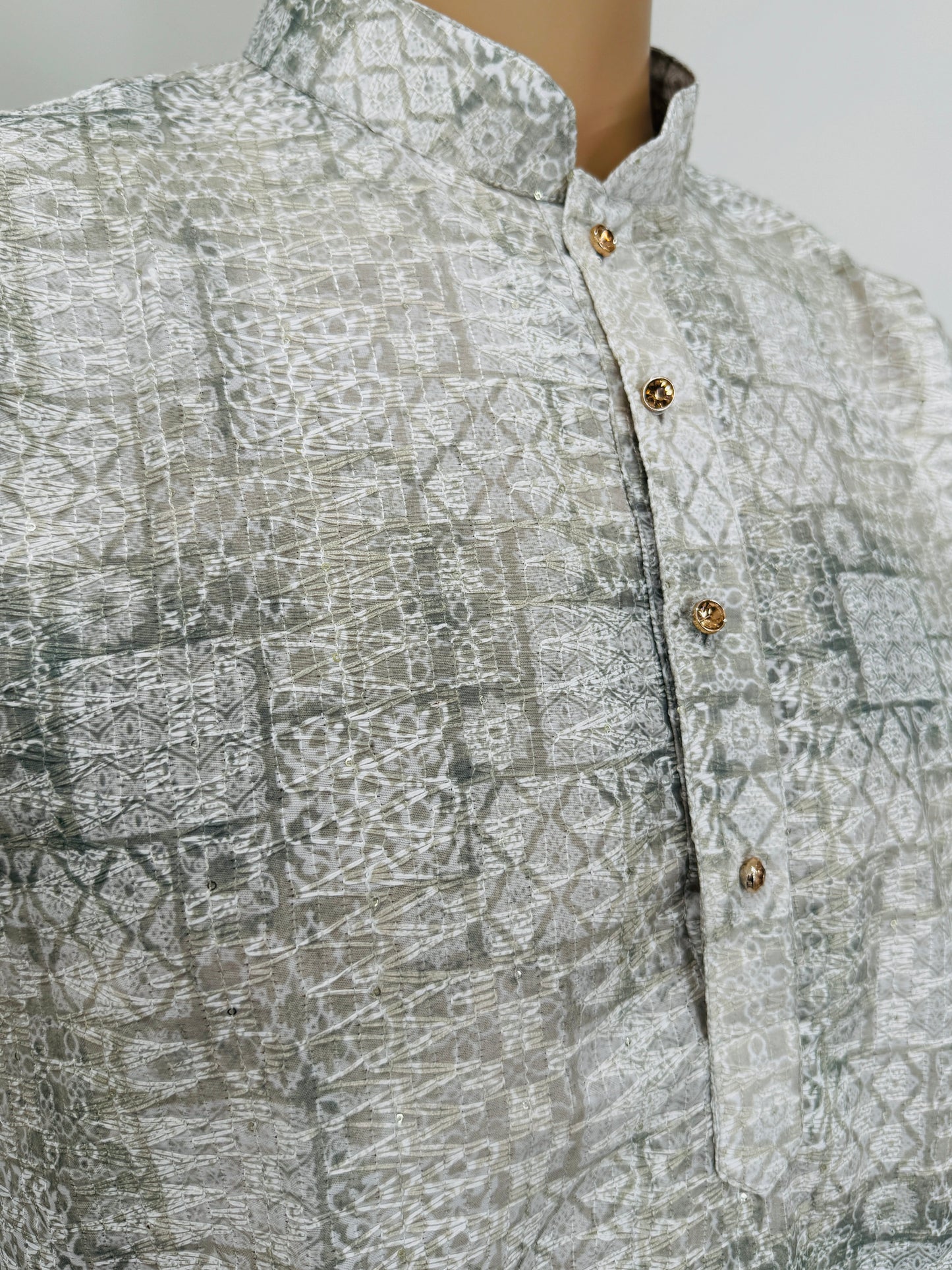The Silver Slate Mosaic – Cotton Blend Kurta Set
