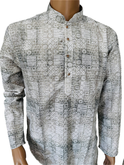 The Silver Slate Mosaic – Cotton Blend Kurta Set