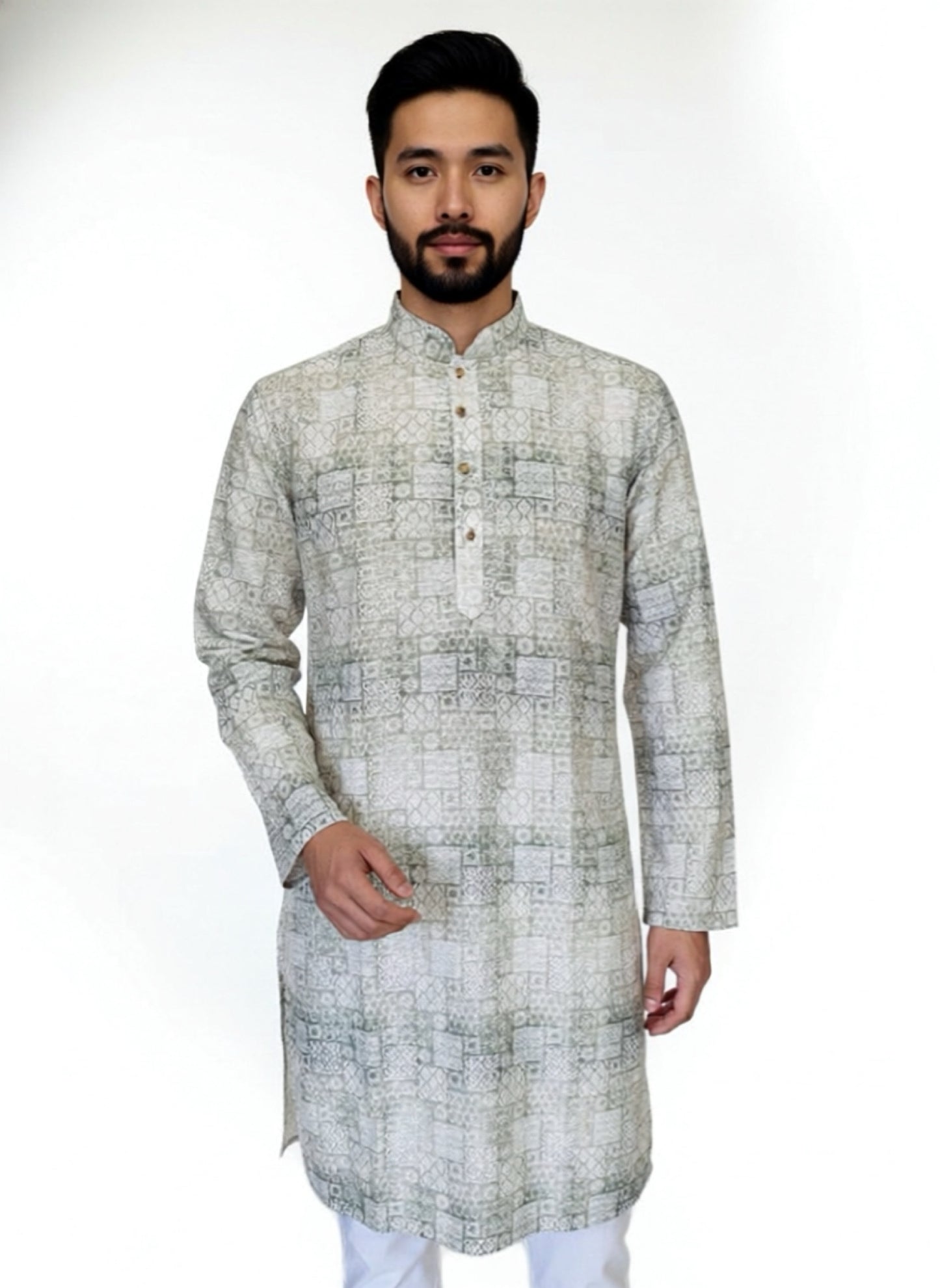 The Silver Slate Mosaic – Cotton Blend Kurta Set